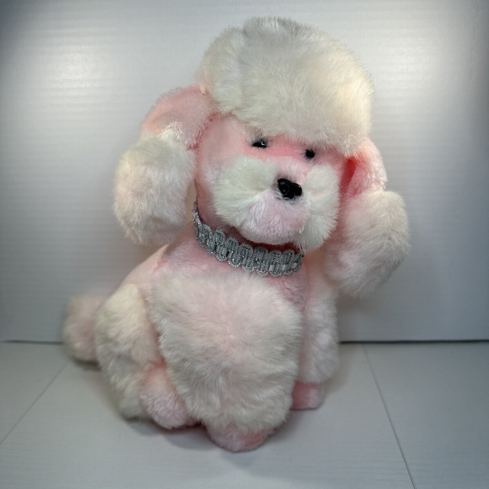 Vintage plush Pink Poodle Stuffed animal 24k Polar Puff 1985 mighty Star